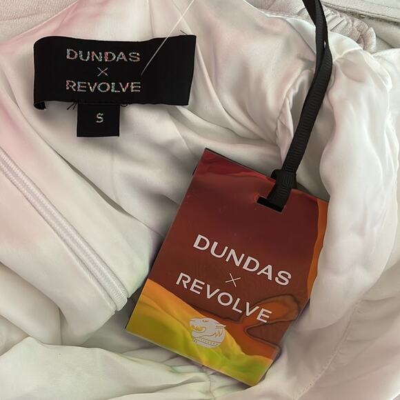 Dundas Harlow Crystal Embellished Ruched Draped White Maxi Dress Size S - Picture 11 of 11